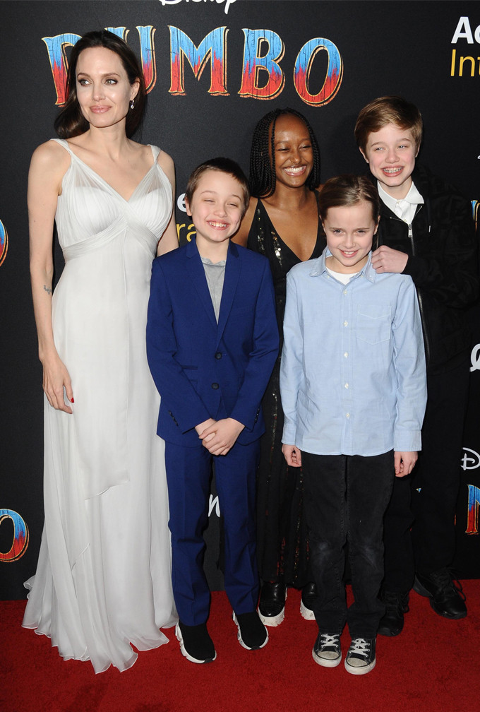 Angelina Jolie, Knox Jolie-Pitt, Zahara, Vivienne, Shiloh, Dumbo Premiere